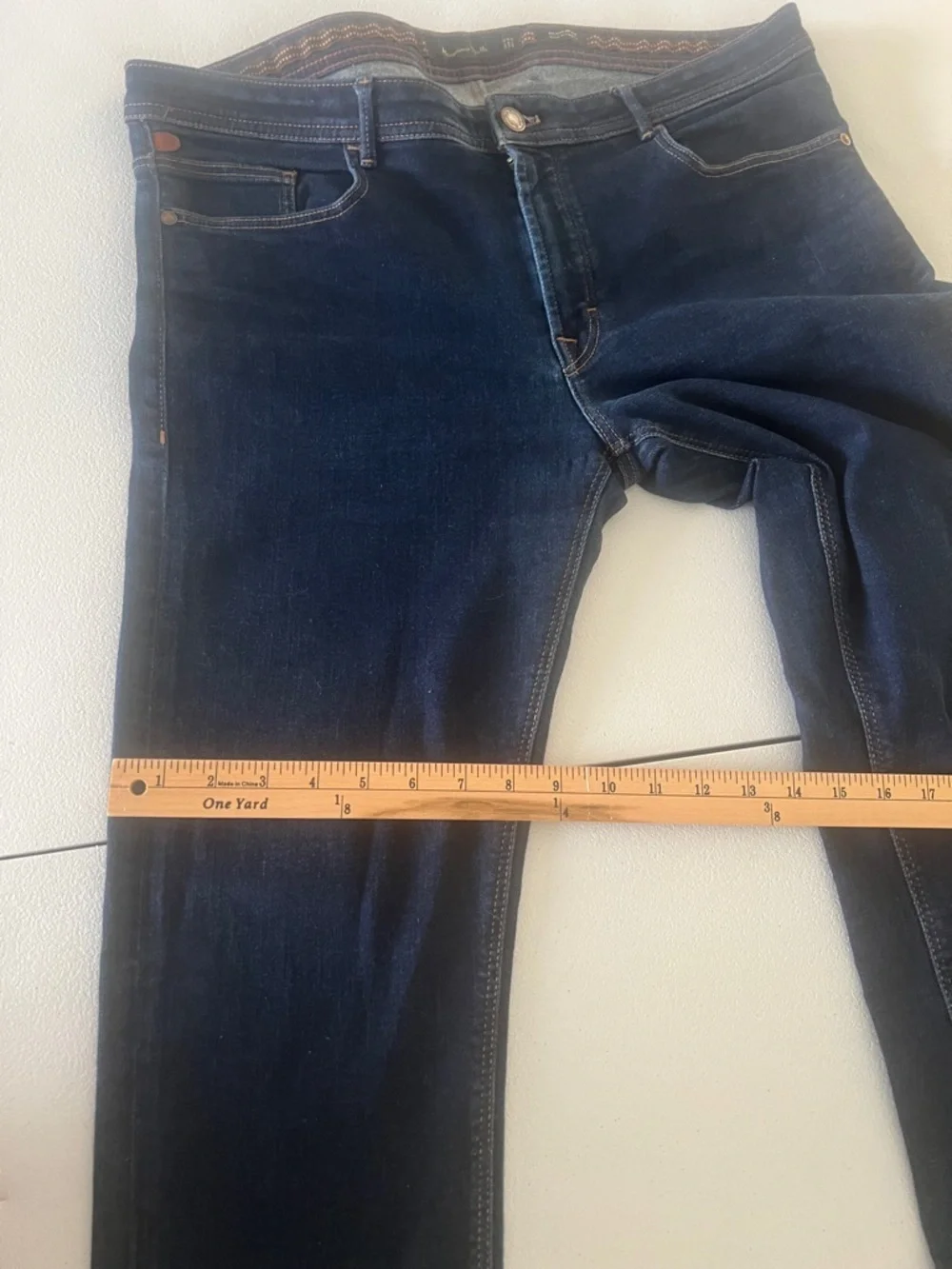 Massimo Dutti regular fit dark blue men's jeans straight leg size 38